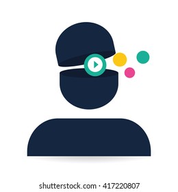 Social media design. media icon. communication concept, 