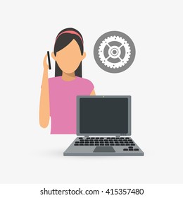 Social media design. Media icon. Technology concept