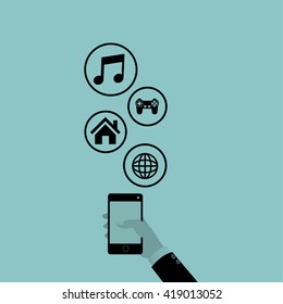 Social media design. Media icon. Technology concept