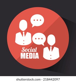 Social media design over black background, vector illustration