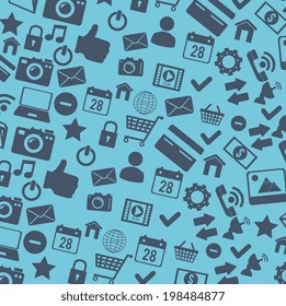 Social media design over blue background, vector illustration