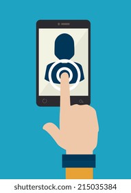 Social media design over blue background, vector illustration