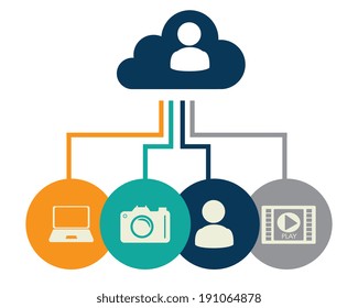 Social media design over white background, vector illustration