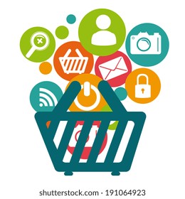 Social media design over white background, vector illustration