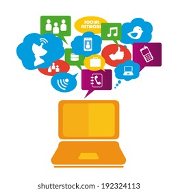 Social media design over white background, vector illustration