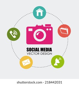 Social media design over white background, vector illustration