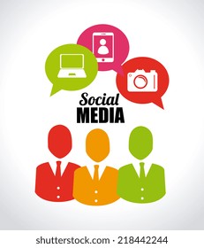 Social media design over white background, vector illustration Social media design over white background, vector illustration