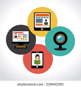 Social media design over white background, vector illustration