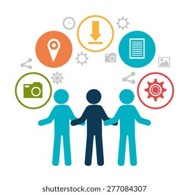 Social media design over white background, vector illustration.