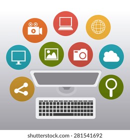 Social media design over white background, vector illustration.