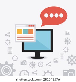 Social media design over white background, vector illustration.