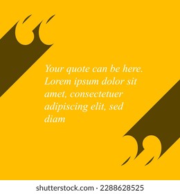 Social media design quote layout template. Qotation presentation with white qotations content placeholder and two quotes with long shadow. Minialistic designed quote motto template