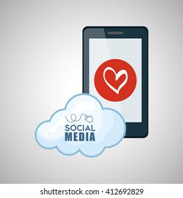Social media design. smartphone icon. networking concept