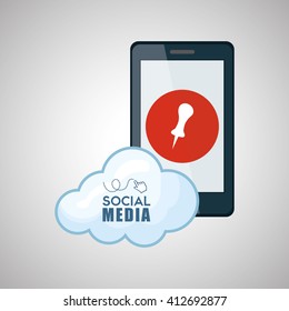 Social media design. smartphone icon. networking concept