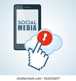 Social media design. smartphone icon. networking concept