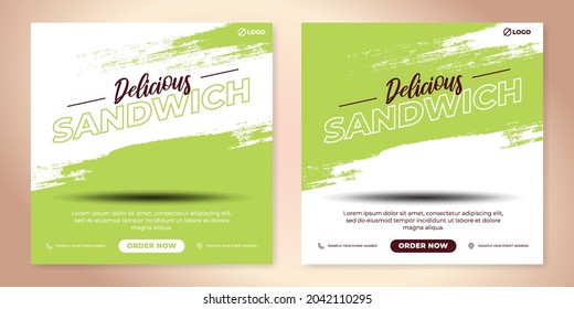 social media design template for fast food