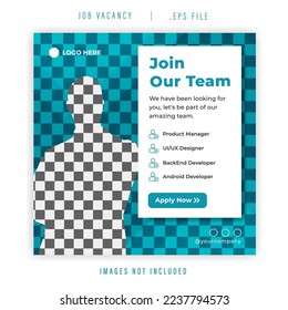 Social media design template for job vacancy, hiring team. Great for post and story banner design