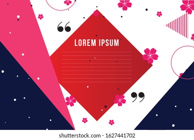 social media design template for memo notes with flowers