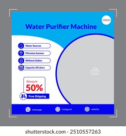Social media design template for water purifier product