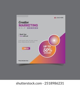 Social media design that defines a creative marketing agency.