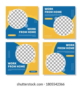 Social media design with the theme of work from home