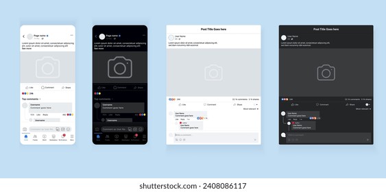 Social media desktop web app post vector template design