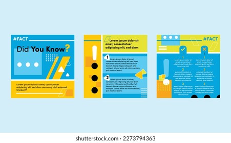 Social media did you know, faq, question, answer post banner layout template with geometric shape background and bubble message design element in blue, black, yellow, white color. Vector illustration