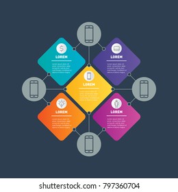 Social Media digital communication. Internet Network Connection. Infographics or Business presentation vector template.