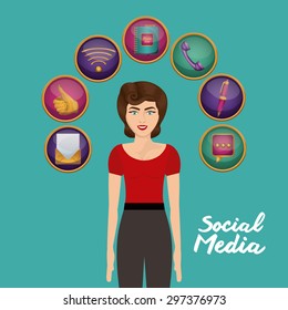 Social media digital design, vector illustration eps 10