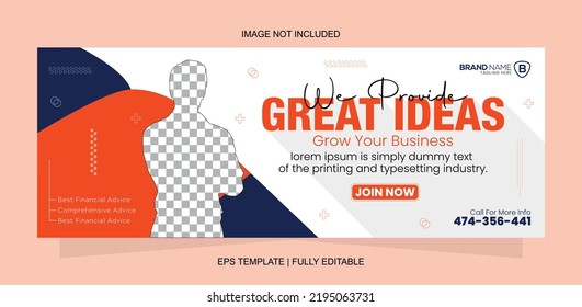 Social Media Digital Marketing Banner Design. Digital Marketing Facebook Cover Template