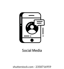 Social Media doodle Icon Design illustration. Marketing Symbol on White background EPS 10 File