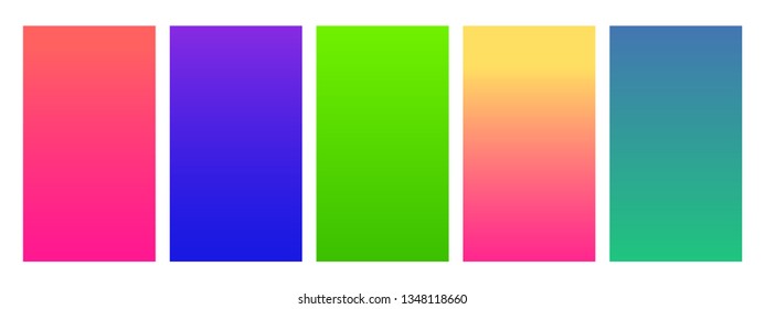 Social media duotone gradient background set. Social network stories soft colorful theme pack. Rainbow graphic display, wallpaper. Modern vibrant mobile app design. Blending bright duo colors template