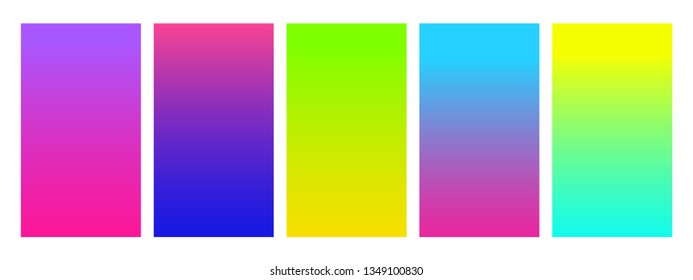 Social media duotone gradient background set. Social network stories soft colorful theme pack. Rainbow graphic display, wallpaper. Modern vibrant mobile app design. Blending bright duo colors template