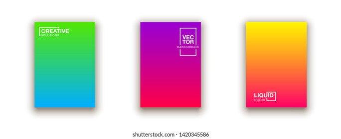 Social media duotone gradient background set. Social network stories soft colorful theme pack. Rainbow graphic display, wallpaper. Modern vibrant mobile app design. Blending bright duo colors template