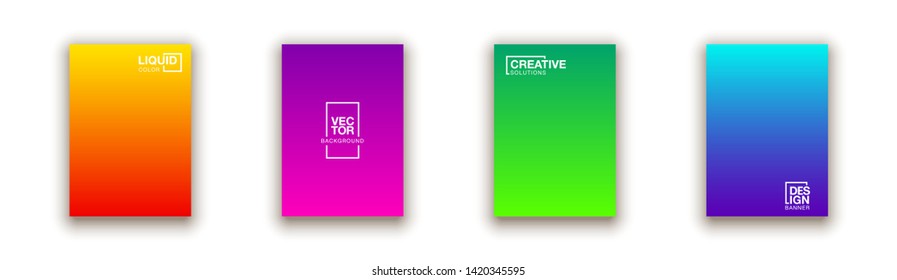 Social media duotone gradient background set. Social network stories soft colorful theme pack. Rainbow graphic display, wallpaper. Modern vibrant mobile app design. Blending bright duo colors template
