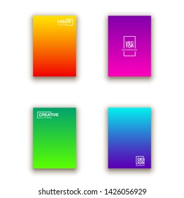 Social media duotone gradient background set. Social network stories soft colorful theme pack. Rainbow graphic display, wallpaper. Modern vibrant mobile app design. Blending bright duo colors template