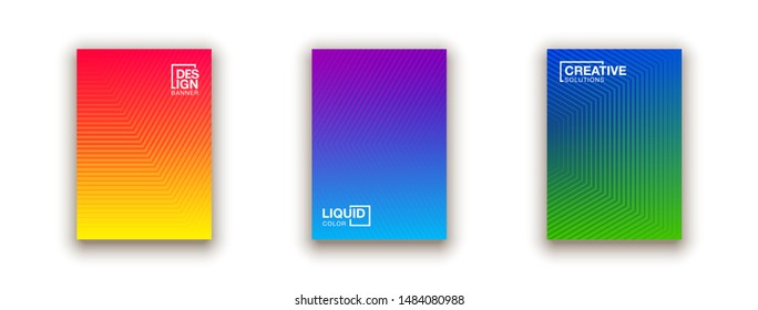 Social media duotone gradient background set. Social network stories soft colorful theme pack. Rainbow graphic display, wallpaper. Modern vibrant mobile app design. Blending bright duo colors template