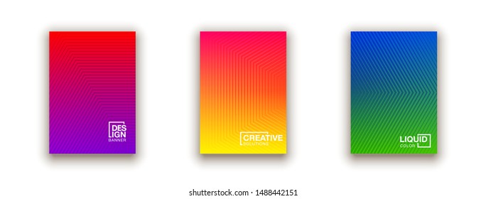 Social media duotone gradient background set. Social network stories soft colorful theme pack. Rainbow graphic display, wallpaper. Modern vibrant mobile app design. Blending bright duo colors template