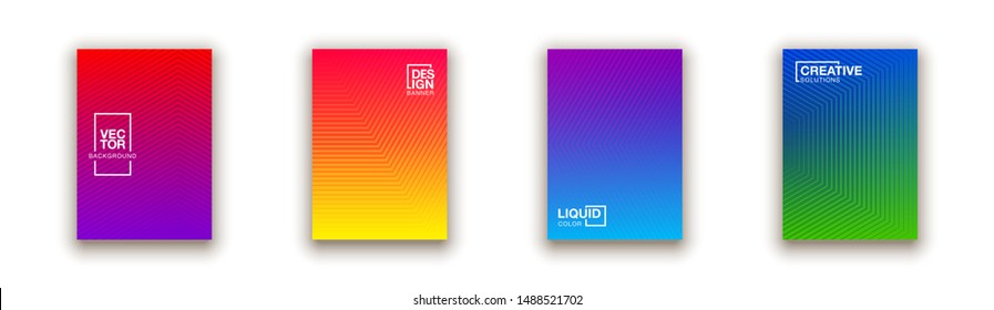 Social media duotone gradient background set. Social network stories soft colorful theme pack. Rainbow graphic display, wallpaper. Modern vibrant mobile app design. Blending bright duo colors template