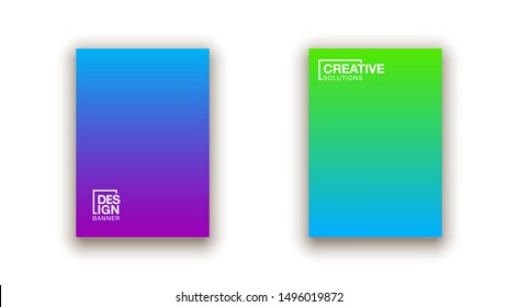 Social media duotone gradient background set. Social network stories soft colorful theme pack. Rainbow graphic display, wallpaper. Modern vibrant mobile app design. Blending bright duo colors template