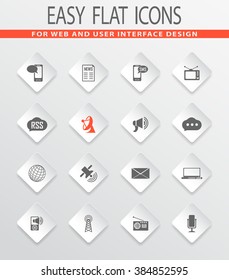 Social Media easy flat web icons for user interface design