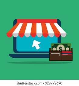 Social media and ecommerce design, vector graphic.