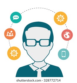 Social media and ecommerce design, vector graphic.