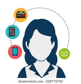 Social media and ecommerce design, vector graphic.