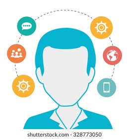 Social media and ecommerce design, vector graphic.