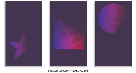 Social media editable covers with grainy effects .Grunge design . Contemporary style . Post frame stories templates. Layout for promotion .Media banner .Vector