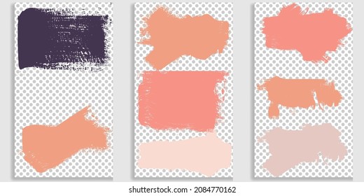 Social media editable covers with grunge design  . Contemporary style . Post frame stories templates. Layout for promotion .Media banner .Vector