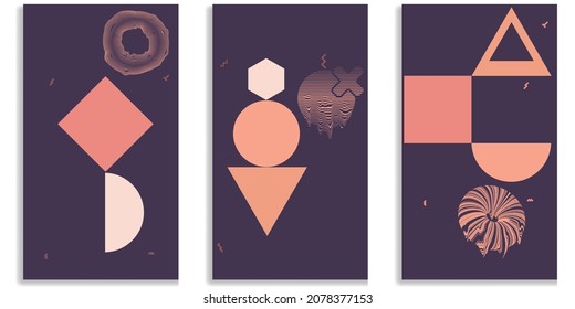 Social media editable covers with simple design elements . Contemporary style . Post frame stories templates.  Layout for promotion .Media banner .Vector