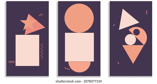 Social media editable covers with simple design elements . Contemporary style . Post frame stories templates.  Layout for promotion .Media banner .Vector