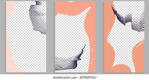Social media editable covers with simple design elements . Contemporary style . Post frame stories templates. Layout for promotion .Media banner .Vector